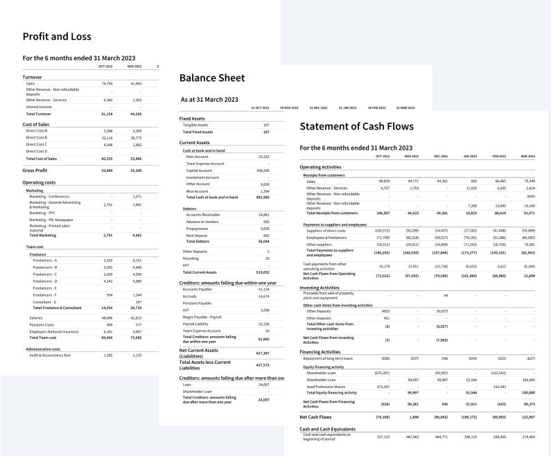 Image of financial statements